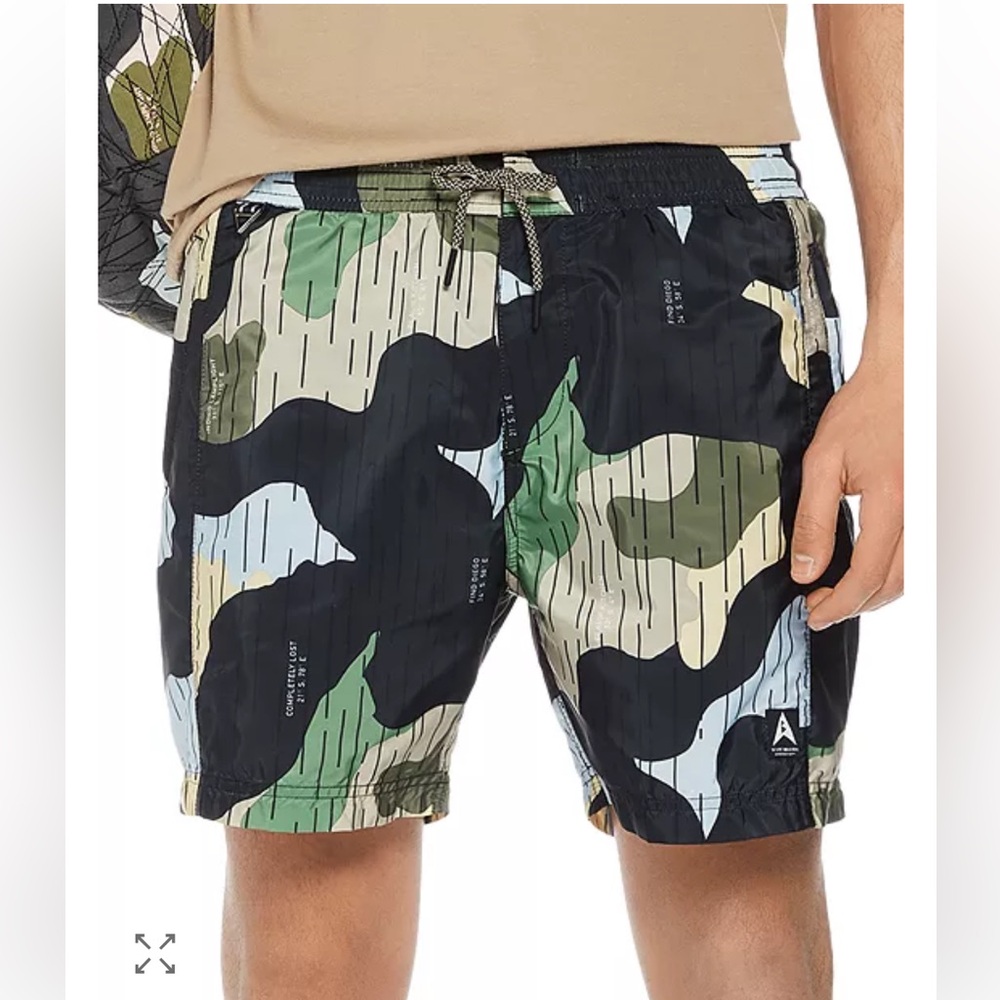 Scotch & Soda Camouflage-Print Swim Trunks XL